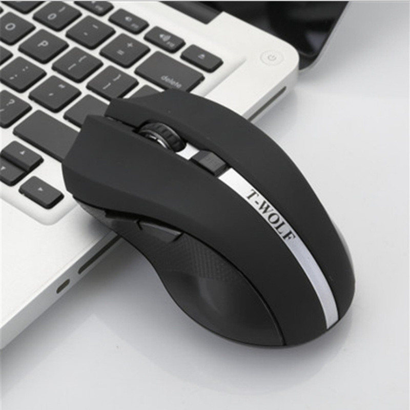 Ratón inalámbrico silencioso T-WOLF Q6 con 6 botones y 3 niveles DPI