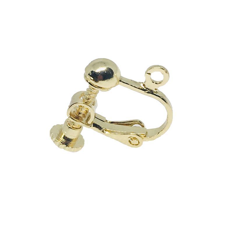 ノンホールスクリューイヤークリップ、波珠ヘッド、吊り下げU字型、調節可能DIYイヤリング素材、新中式イヤリング