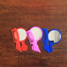 现货迷你镜梳套DIY便携式 淘宝赠品镜梳套装化妆手柄镜小巧镜梳套