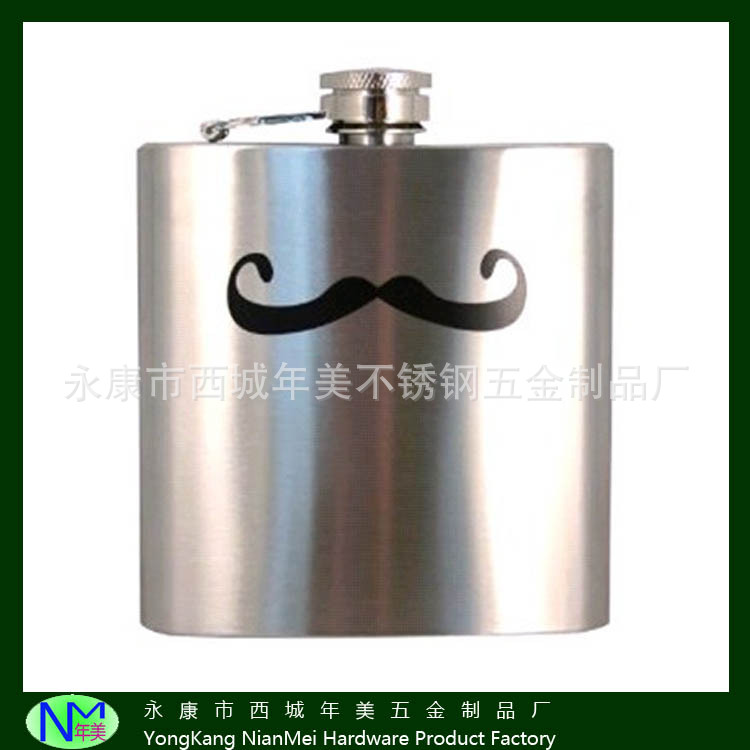 5盎司随身丝印图案不锈钢酒壶