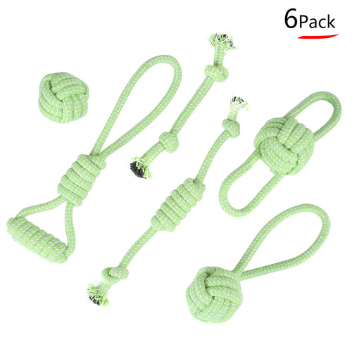 Wholesale pet teething supplies cotton rope toys, cat and dog knot toys, dog bite-resistant cotton knot set