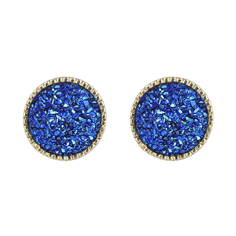 Aretes Redondos de Resina de Aleación y Acero Inoxidable Geométrico para Mujer