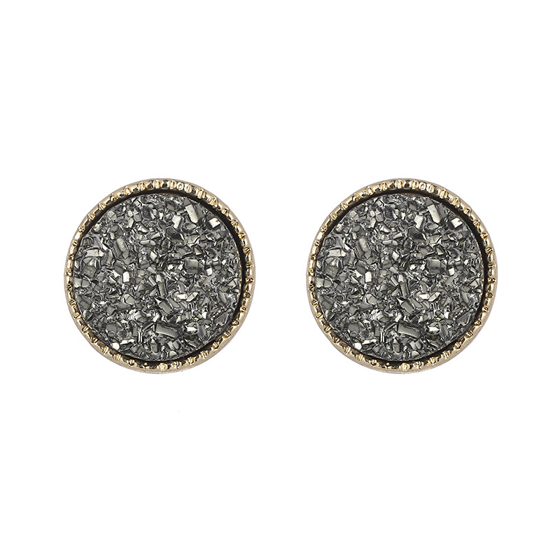 Aretes Redondos de Resina de Aleación y Acero Inoxidable Geométrico para Mujer