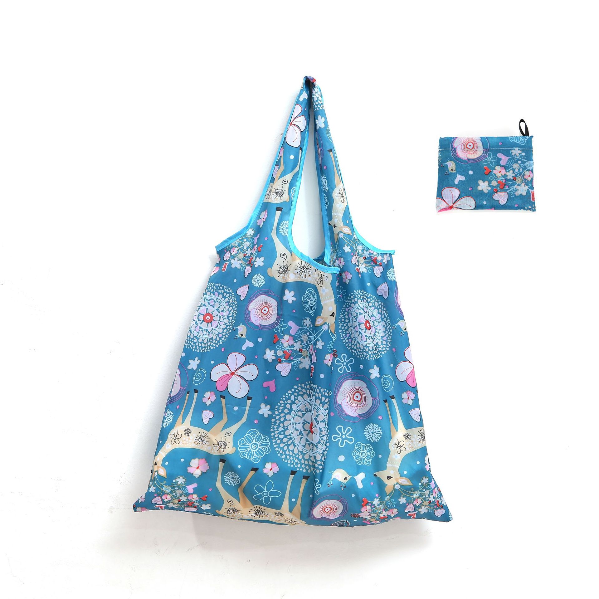 Nueva bolsa de compras plegable de gran capacidad en stock bolsa plegable de Protección Ambiental bolsa de almacenamiento portátil de impresión portátil creativa image 54