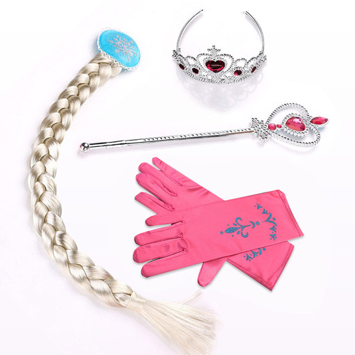 Frozen Crown Headband Children's Accessory Wig Hair Accessory Necklace Girl Princess Headband Set