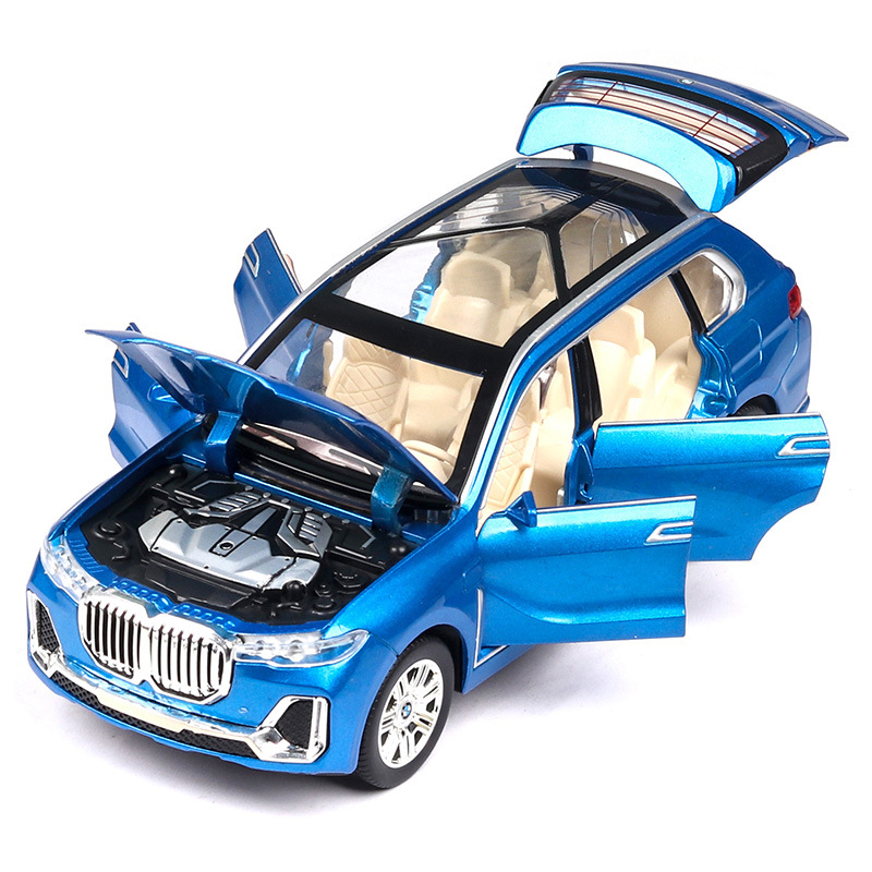 Modelo de coche de aleación de simulación MaX7 en escala 1:24, en caja de espuma, con 6 puertas que se pueden abrir, sonido y luz, juguete infantil, vehículo todoterreno.
