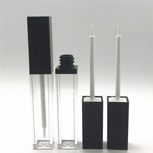 现货方形粗毛刷眼线胶水瓶子8ML 带中节唇釉空管分装瓶化妆品包材