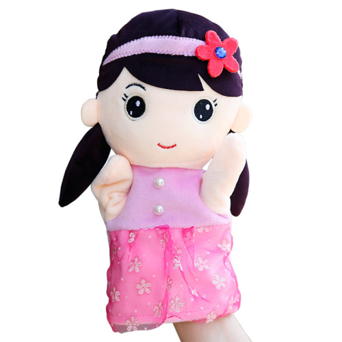 New children's plush toy cartoon hand puppet early education infant sleep comfort little girl doll gloves wholesale