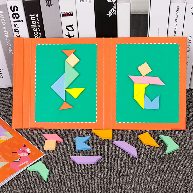 Rompecabezas magnético transfronterizo rompecabezas divertido rompecabezas de educación temprana para niños jardín de infantes ayudas didácticas puesto de madera mercado nocturno Juguetes