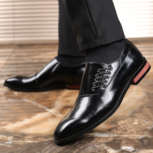  New Men's Large Size Business Formal Leather Shoes Fashion Casual Side Lace Men's Shoes Men's Shoes
