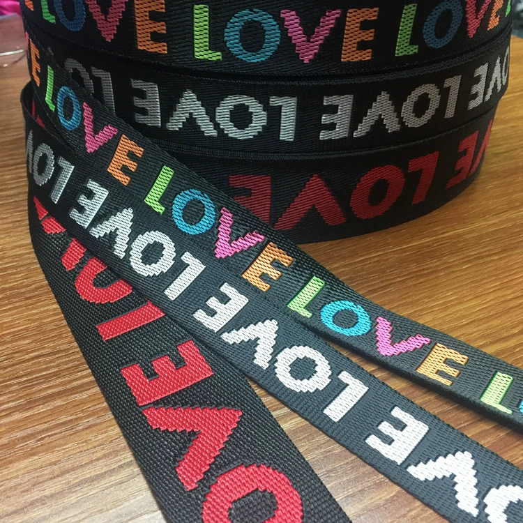 Имитация нейлона жаккарда с принтом LOVE2.5 см в наличии Сумка Портативный плечевой ремень Мобильный телефон Висячие веревки Обувь и шляпы Одежда Лента