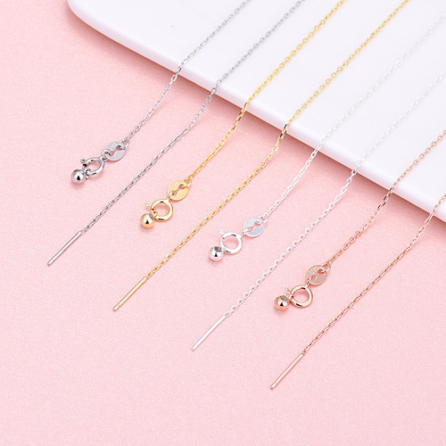 s925 sterling silver necklace universal chain needle passepartout diy with needle adjustable cross chain clavicle box chain