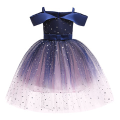 Girls' Dress Cross-border Children's Clothing Little Girl Frozen Elsa Princess Dress Children's Elsa Off-the-shoulder Puffy Dress
