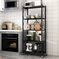Kitchenware Installation-free Folding Kitchen Shelving Home Appliances Multi-layer Microwave Oven Storage Organizer 