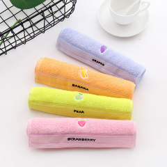 Children's pure cotton towels wholesale from the factory, cute embroidered cartoon fruit baby towels, soft face towels for infants and toddlers