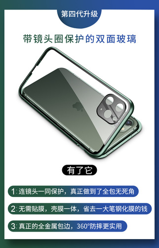 Suitable for iPhone14 mobile phone case eye protection double-sided Magneto 15ProMax metal 13 Apple 15 protective case hard