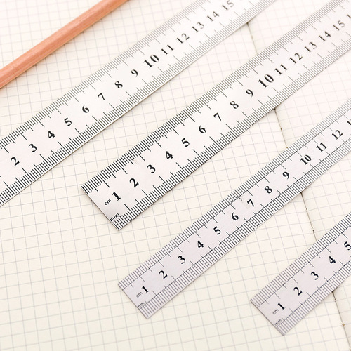 Short ruler scale student stationery office drawing and painting measuring ruler 15/20/30cm thickened iron ruler wholesale