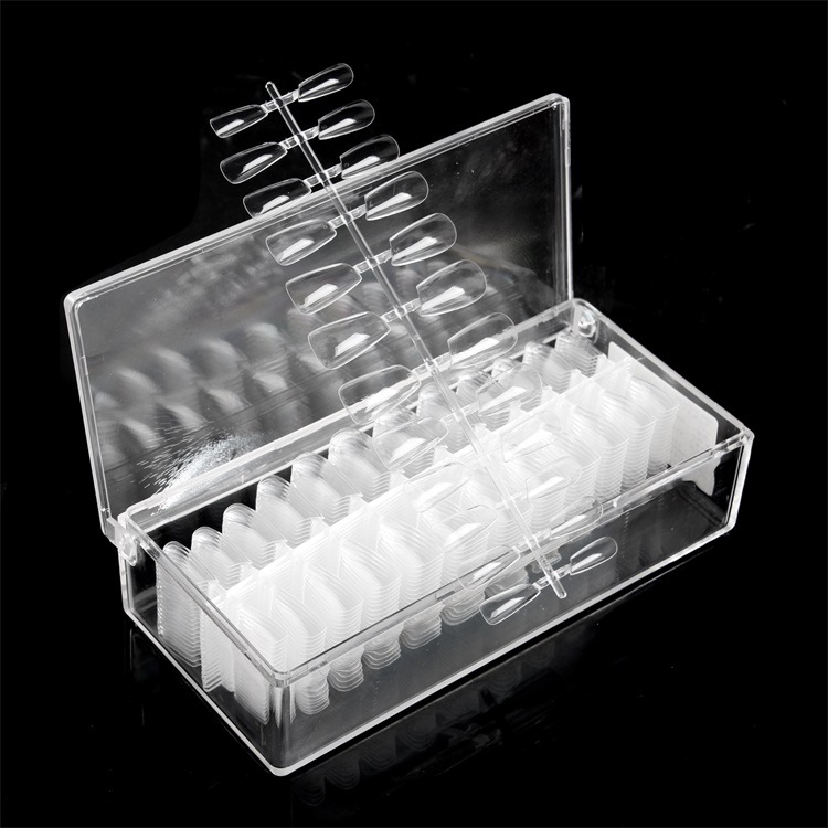 Exclusivo transfronterizo para uñas de labios transparentes semiacabadas de estilo japonés sin costuras plegables de alta gama 504 piezas de uñas falsas P23