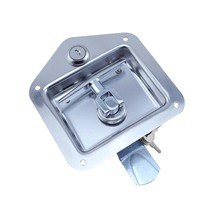 304不銹鋼廂式貨車卡車集裝箱配電箱櫃內藏式拉手盒鎖T型把手門鎖