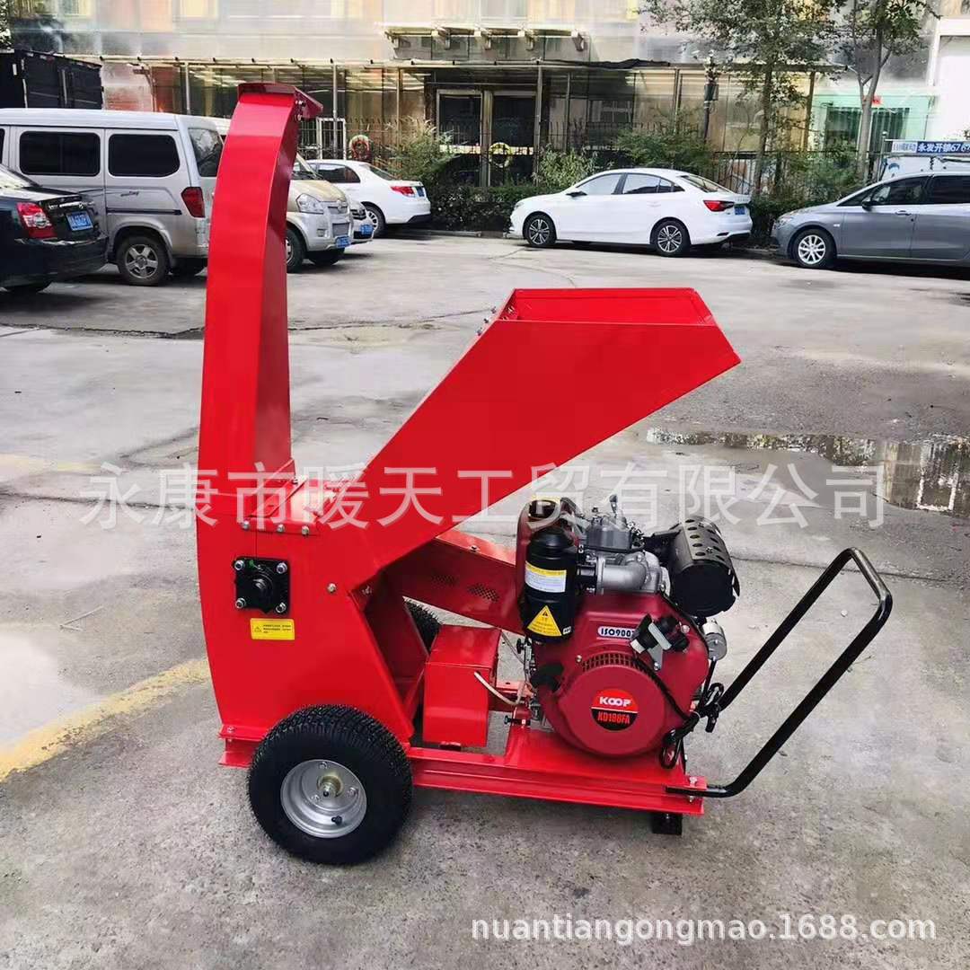 园林农用卧式13/15马力汽油碎枝机树枝粉碎机，柴油机，电机可选