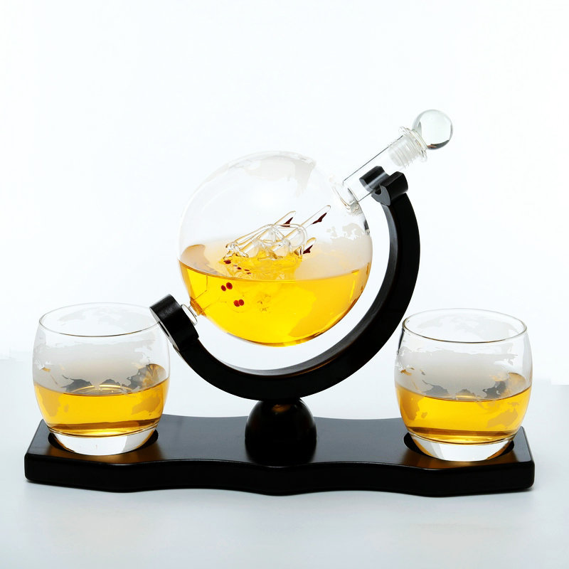 Ins5 conjunto vaso de vidrio resistente al calor decantador de tierra Luz de lujo whisky vodka vino separador