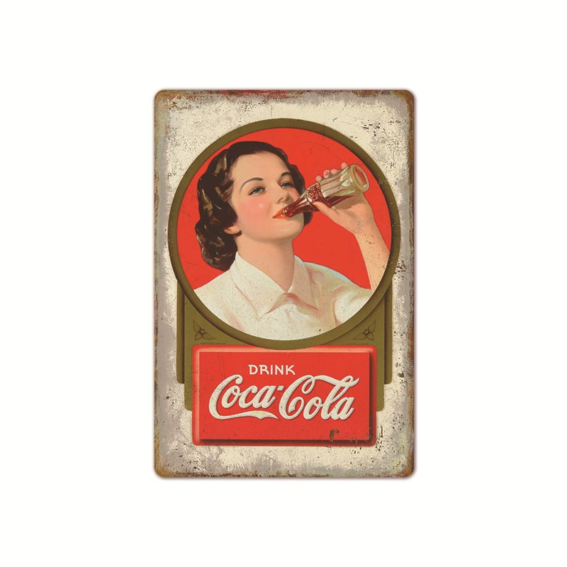 Безрамный ретро постер Coca-Cola, винтажное барное настенное искусство, размер 20×30×0.025 см