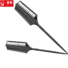美发店烫染工具烫发机尖尾染发梳黑色塑料焗油梳子批发调色