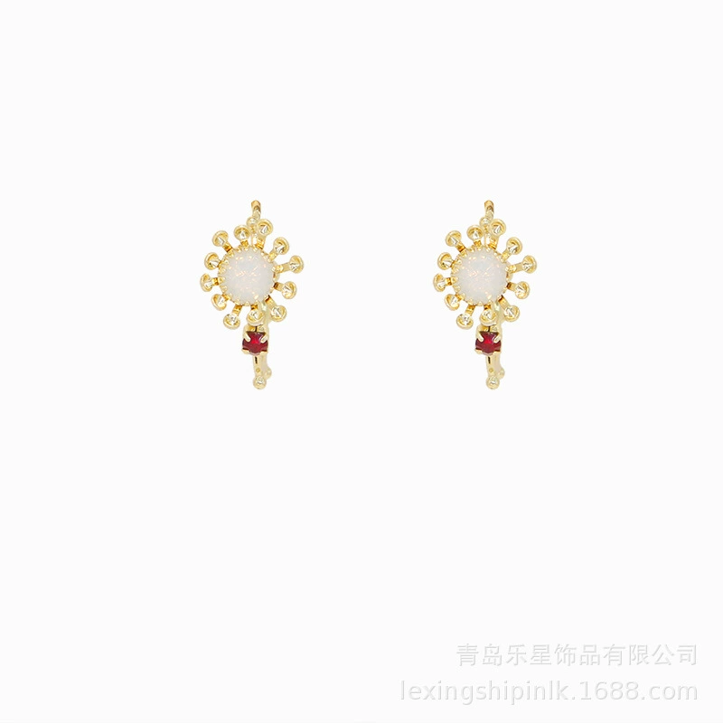 Women's brand fashionable earrings, light luxury style, flowered