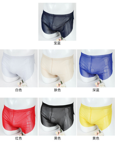 Cross-border foreign trade men's boxer briefs sexy thin mesh sweatpants home Arrow shorts wholesale