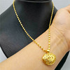 Fresh golden copper necklace, pendant, jewelry, Korean style, 24 carat, flowered