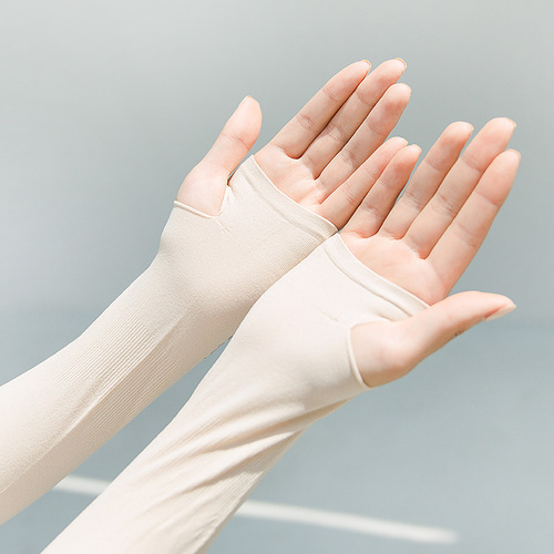 Summer new cool anti-UV solid color ice silk sun protection sleeves outdoor driving arm guards for men and women ice sleeves