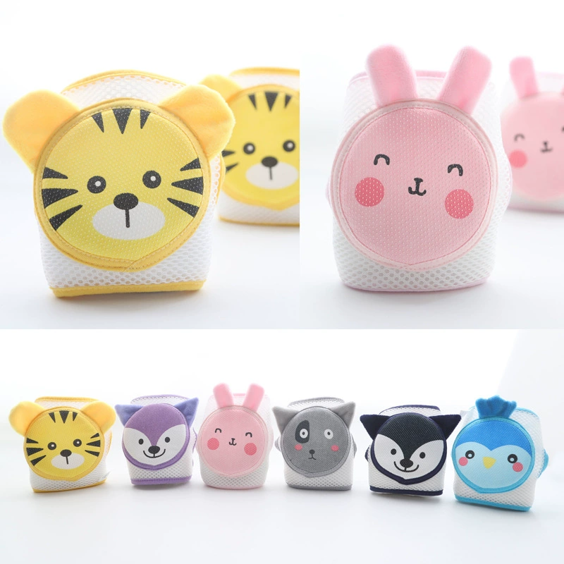 Детские летние тонкие наколенники для раннего возраста, дышащие мультяшные локоть поддерживающие на колясках