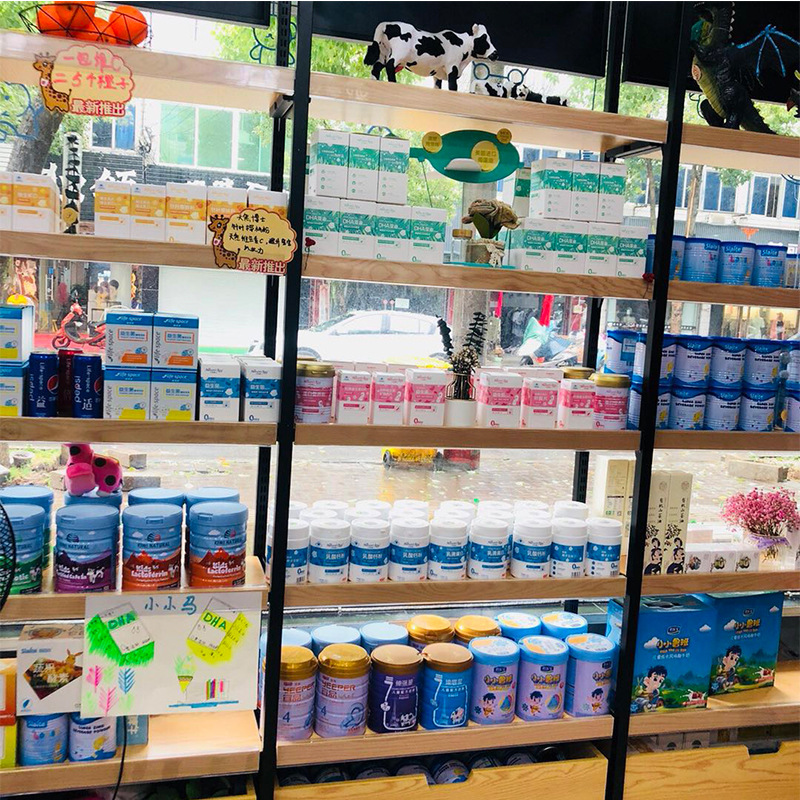 母婴超市货架 玻璃橱窗奶粉陈列架 无背板通透辅食孕婴用品展示架