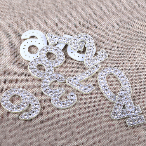 Cross-border 0-9 diamond-encrusted digital cloth patch, clothing accessories, non-woven patch patch, shoe and hat DIY decorative hot stamping patch