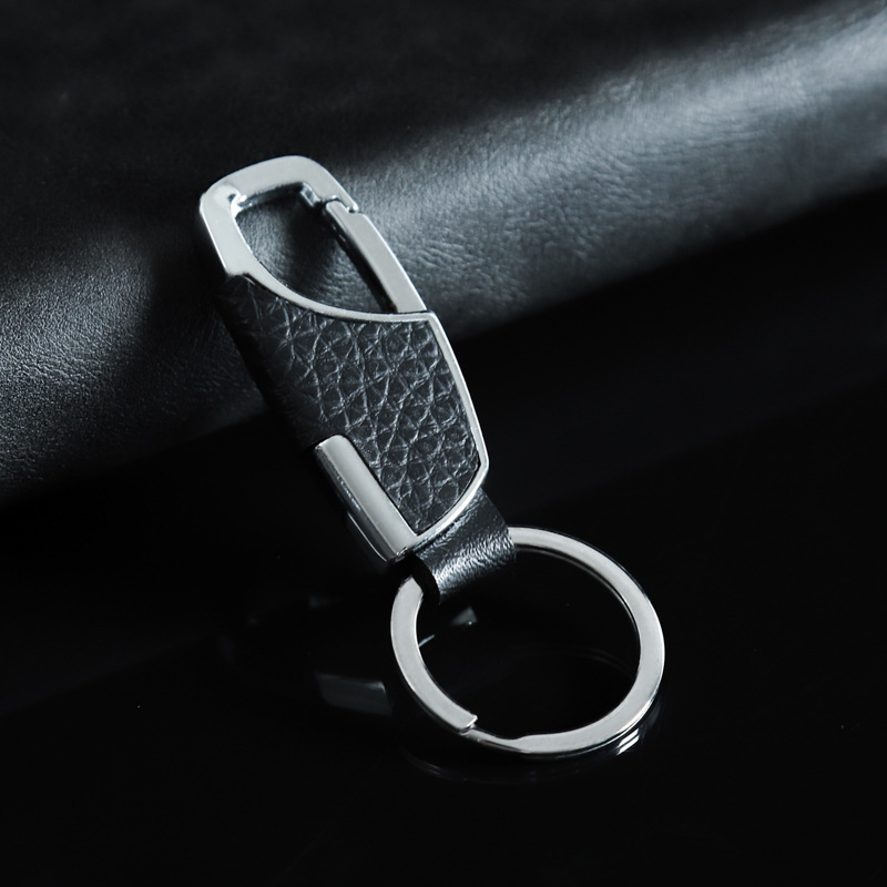男士商务真皮钥匙扣汽车挂腰金属钥匙扣个性创意礼品钥匙挂件配饰
