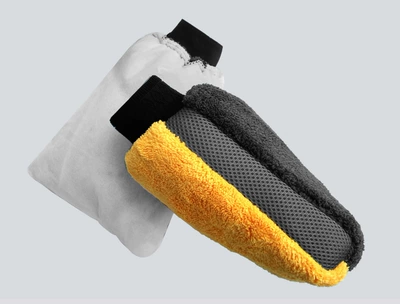 Car cleaning tools Coral Fleece Five-Finger Gloves, Non-Damaging - coral-velvet-car-wash-gloves