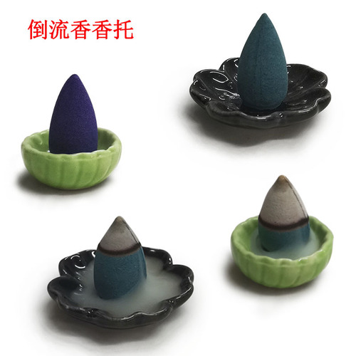 Factory Wholesale XT-1 Ceramic Small Incense Holder, Pagoda Incense Plate, Inverted Incense Burner, Line Incense Stand