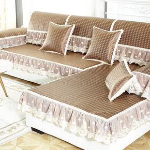 European-style rattan mat sofa cushion summer summer anti-slip mat solid wood leather sofa cushion cover towel wholesale