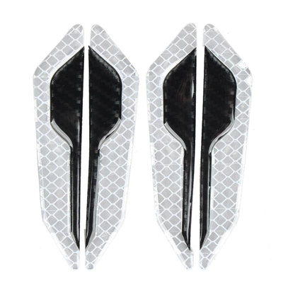 carbon fiber anti-rub modification decorative — Qapı və bamper qoruyucu zolaqlar - white-outside-and-black-inside-4-pack-as-shown-in-the-figure