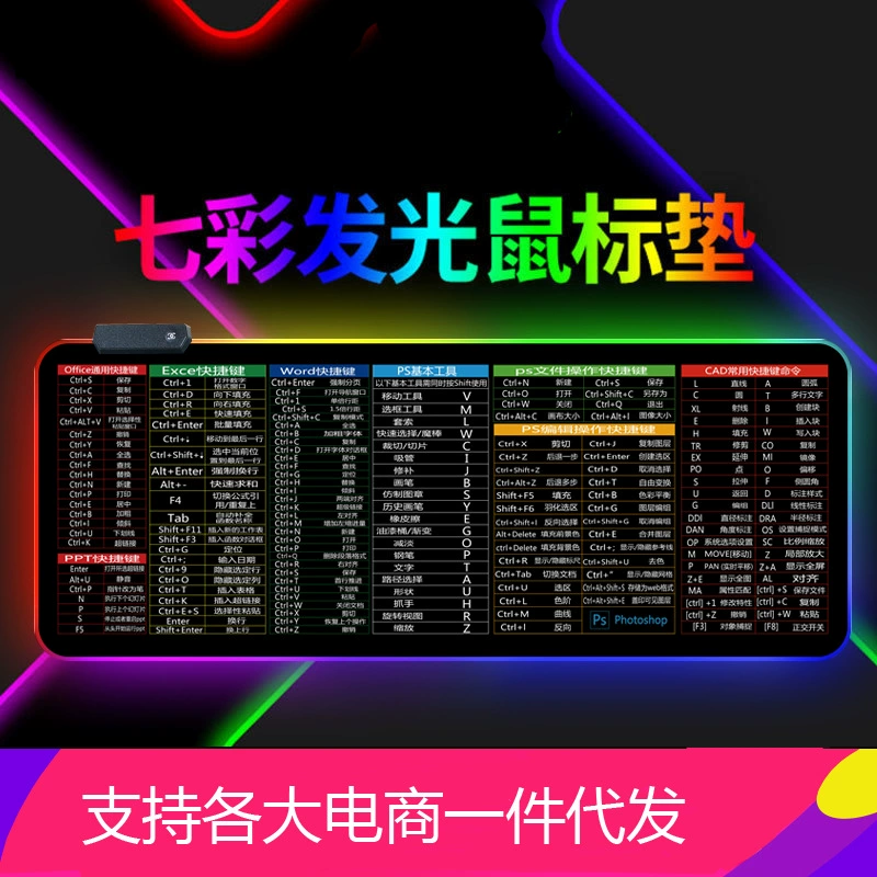Производитель настраивает фантазийный RGB светящийся коврик для мыши // подсветка для интернет-кафе, коврик-подушка для клавиатуры/стола по изображению на заказ