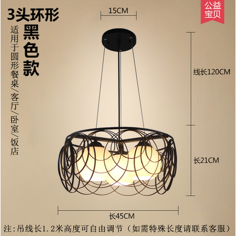 Lámpara de Techo Moderna Nórdica Minimalista para Restaurante, Creativa de Tres Cabezas, Iluminación Comercial para Tiendas, Arte de Iluminación con Barras de Hierro y Diamantes