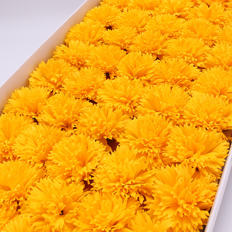 Flores artificiales de jabón, cabezas de flores de jabón para el Día de la Madre, claveles de jabón simulados con materiales para envolver flores, ramo de flores simuladas