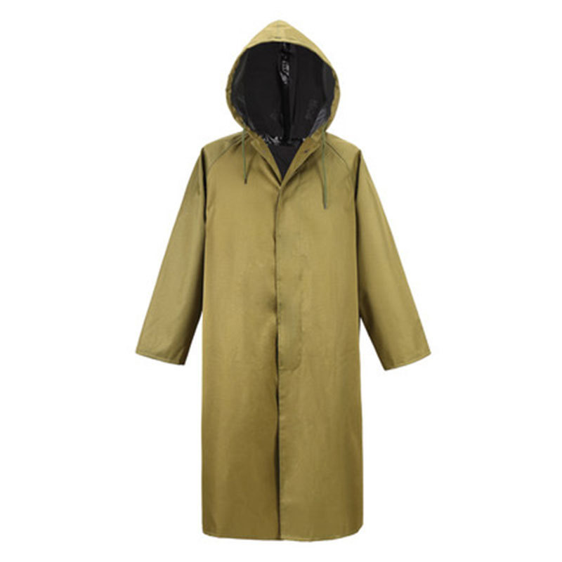 Adult Men's and Women's Military-Style One-Piece Raincoat with Sleeves, Made of Canvas and Rubber, for Outdoor Hiking and Heavy Rain Protection Adult Men's and Women's Military-Style One-Piece Raincoat with Sleeves, Made of Canvas and Rubber, for Outdoor Hiking and Heavy Rain Protection