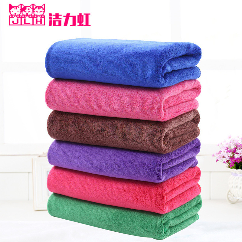 Fiber Towel 35*75 Thickened Brushed Easy-Absorbent Car Towel Beauty Salon Cleaning Hair Drying Towel Wholesale Soft