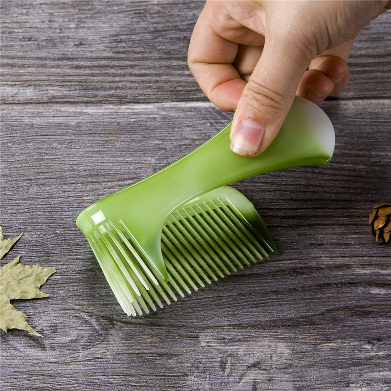 ネットで話題の折りたたみ式10本セットプラスチック製ヘアコーム、牛筋グリーンの翡翠風10本セットヘアコームセット|undefined