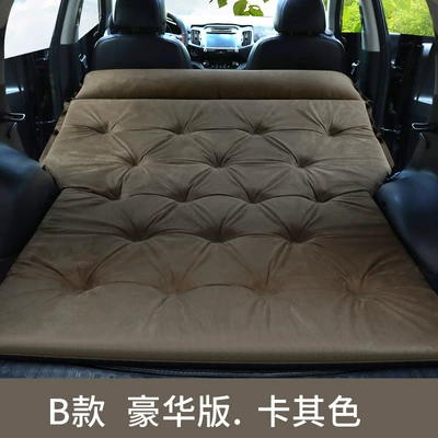 Vehicle-mounted inflatable bed suv Trunk Travel Bed - b-deluxe-version-thickened-khaki