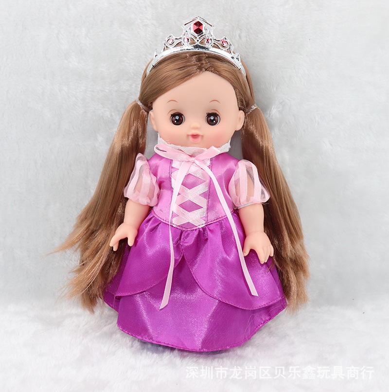 Milu muñeca xiaomeile princesa vestido largo pelo princesa vestido muñeca Accesorios Niña jugar casa juguete fábrica lote