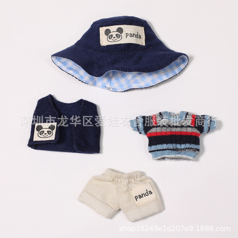 terno de panda panda azul / conjunto de quatro peças ob11