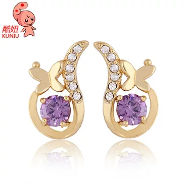 Серьги из платины с цирконием, 18 карат