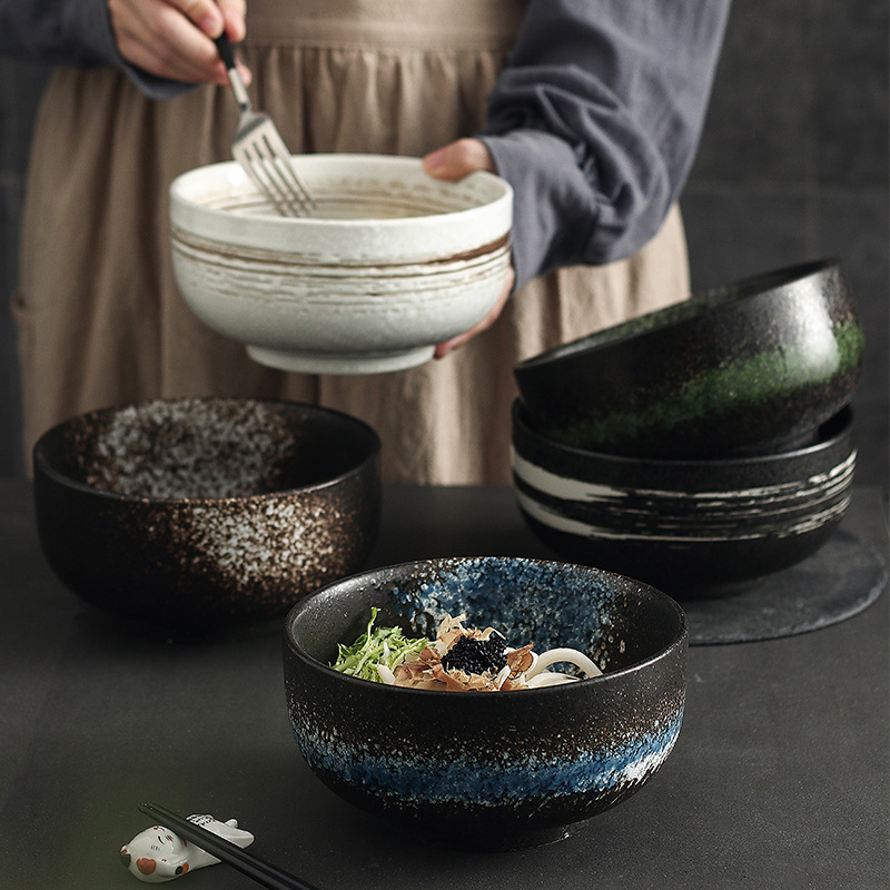 Ceramic Bowl Japanese style creative noodle bowl soup bowl large bowl salad bowl instant noodle rice noodle bowl commercial wholesale